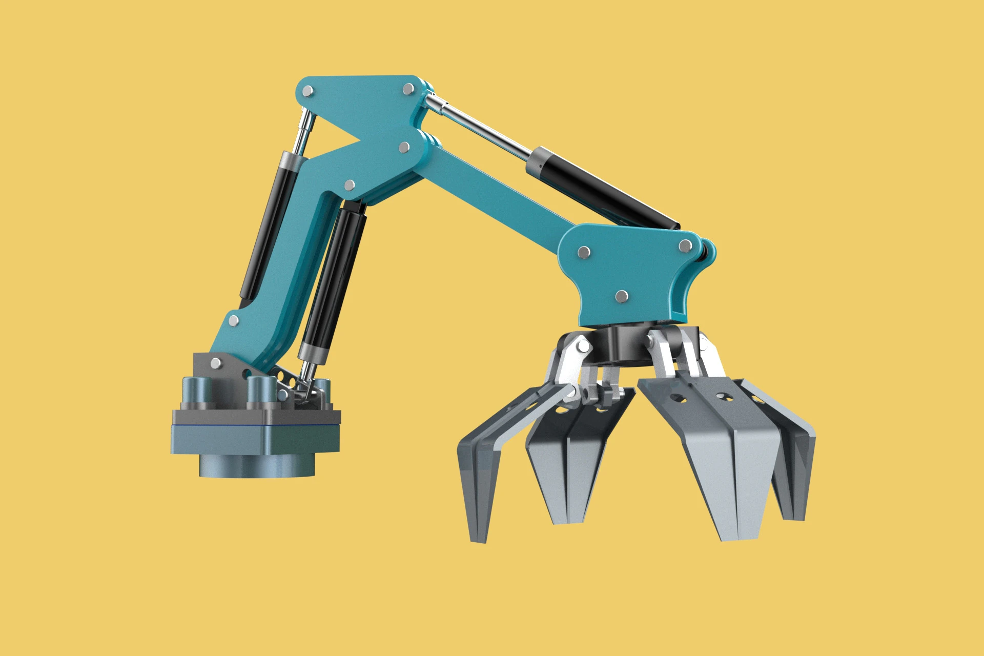 SCRAP RUBBISH GARBAGE WASTE LOADER GRABBER CRANE LIFTING GRAPPLE 3D Model .c4d .max .obj .3ds .fbx .stl .blend