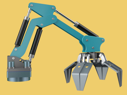 SCRAP RUBBISH GARBAGE WASTE LOADER GRABBER CRANE LIFTING GRAPPLE Modelo 3D