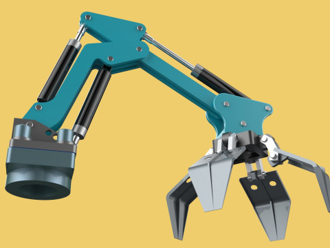 SCRAP RUBBISH GARBAGE WASTE LOADER GRABBER CRANE LIFTING GRAPPLE Modelo 3D