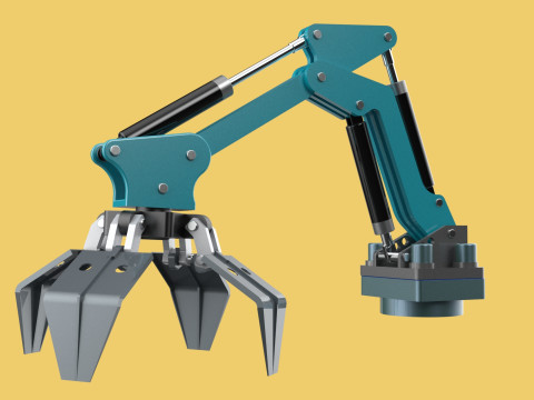 SCRAP RUBBISH GARBAGE WASTE LOADER GRABBER CRANE LIFTING GRAPPLE Modelo 3D