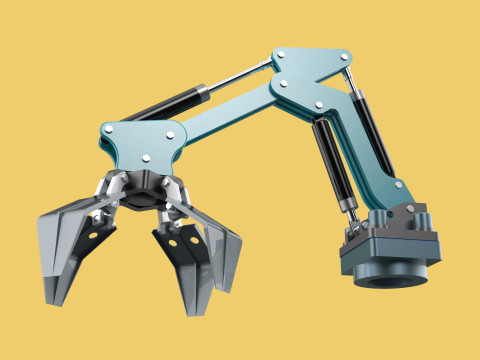 SCRAP RUBBISH GARBAGE WASTE LOADER GRABBER CRANE LIFTING GRAPPLE Modelo 3D