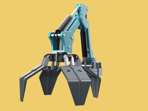 SCRAP RUBBISH GARBAGE WASTE LOADER GRABBER CRANE LIFTING GRAPPLE Modelo 3D
