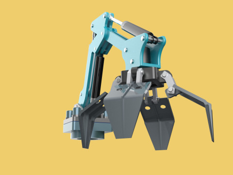SCRAP RUBBISH GARBAGE WASTE LOADER GRABBER CRANE LIFTING GRAPPLE Modelo 3D