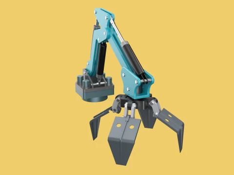 SCRAP RUBBISH GARBAGE WASTE LOADER GRABBER CRANE LIFTING GRAPPLE 3D Model