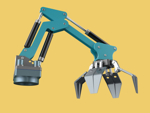 SCRAP RUBBISH GARBAGE WASTE LOADER GRABBER CRANE LIFTING GRAPPLE Modelo 3D