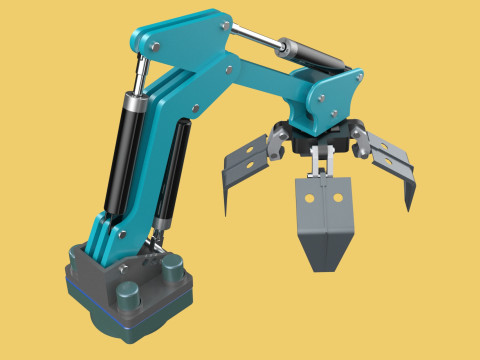 SCRAP RUBBISH GARBAGE WASTE LOADER GRABBER CRANE LIFTING GRAPPLE Modelo 3D