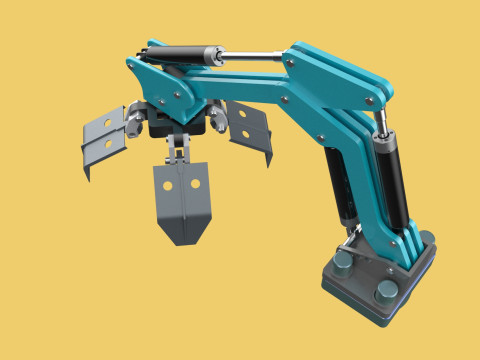 SCRAP RUBBISH GARBAGE WASTE LOADER GRABBER CRANE LIFTING GRAPPLE Modelo 3D