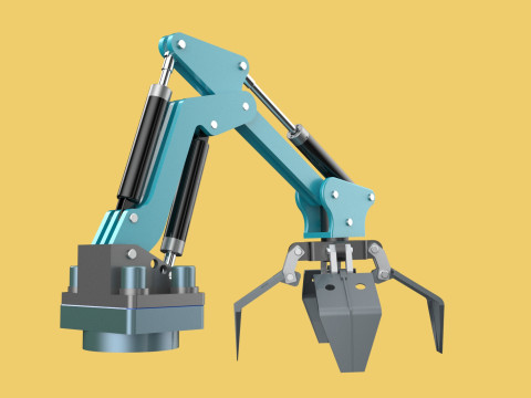 SCRAP RUBBISH GARBAGE WASTE LOADER GRABBER CRANE LIFTING GRAPPLE Modelo 3D