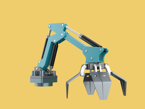SCRAP RUBBISH GARBAGE WASTE LOADER GRABBER CRANE LIFTING GRAPPLE Modelo 3D
