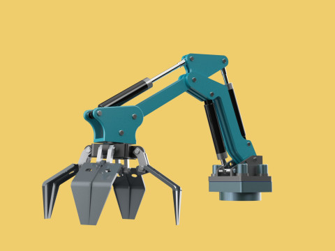 SCRAP RUBBISH GARBAGE WASTE LOADER GRABBER CRANE LIFTING GRAPPLE Modelo 3D