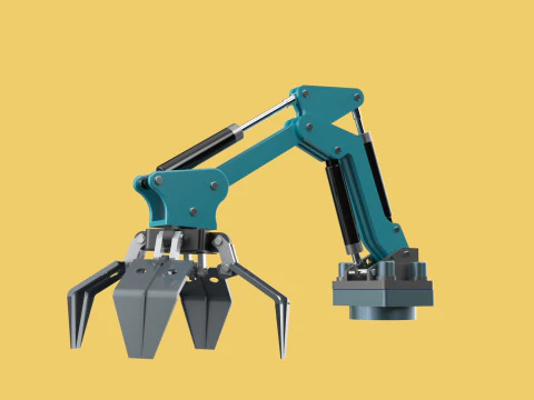 SCRAP RUBBISH GARBAGE WASTE LOADER GRABBER CRANE LIFTING GRAPPLE 3D Model