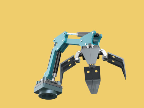SCRAP RUBBISH GARBAGE WASTE LOADER GRABBER CRANE LIFTING GRAPPLE Modelo 3D