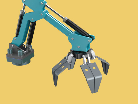 SCRAP RUBBISH GARBAGE WASTE LOADER GRABBER CRANE LIFTING GRAPPLE Modelo 3D