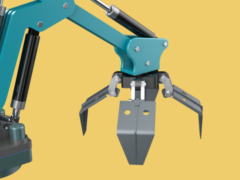 SCRAP RUBBISH GARBAGE WASTE LOADER GRABBER CRANE LIFTING GRAPPLE Modelo 3D
