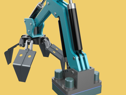 SCRAP RUBBISH GARBAGE WASTE LOADER GRABBER CRANE LIFTING GRAPPLE Modelo 3D