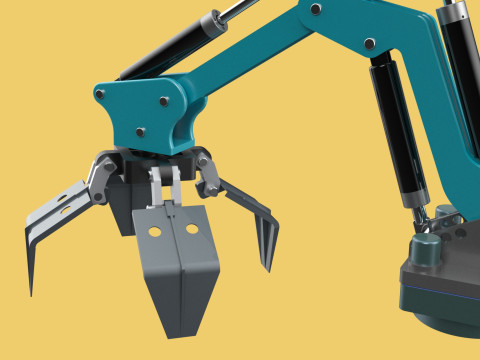 SCRAP RUBBISH GARBAGE WASTE LOADER GRABBER CRANE LIFTING GRAPPLE Modelo 3D