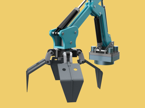 SCRAP RUBBISH GARBAGE WASTE LOADER GRABBER CRANE LIFTING GRAPPLE Modelo 3D