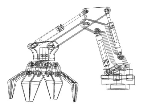 SCRAP RUBBISH GARBAGE WASTE LOADER GRABBER CRANE LIFTING GRAPPLE 3D Model