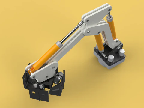 장착형 부착 암 크레인 트럭 불도저 굴삭기 트랙터 3D 모델