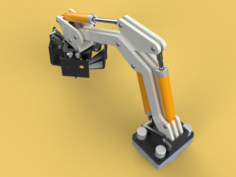 MOUNTED ATTACHMENT ARM CRANE TRUCK BULLDOZER EXCAVATOR TRACTOR 3D 模型