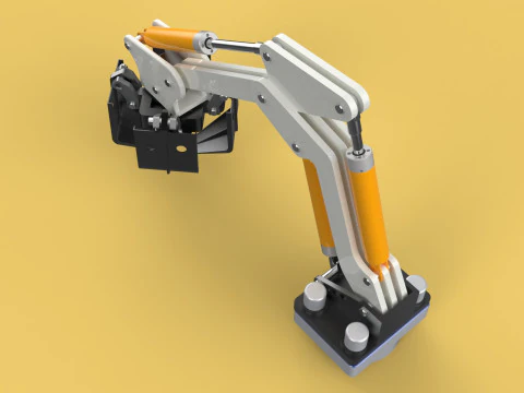MOUNTED ATTACHMENT ARM CRANE TRUCK BULLDOZER EXCAVATOR TRACTOR 3D Model