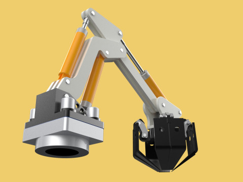 MOUNTED ATTACHMENT ARM CRANE TRUCK BULLDOZER EXCAVATOR TRACTOR 3D 模型