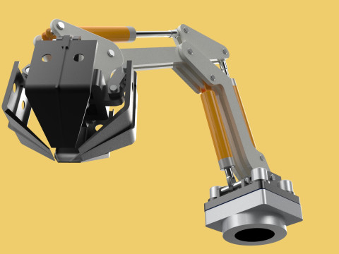 MOUNTED ATTACHMENT ARM CRANE TRUCK BULLDOZER EXCAVATOR TRACTOR 3D 模型