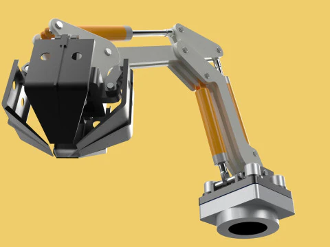 MOUNTED ATTACHMENT ARM CRANE TRUCK BULLDOZER EXCAVATOR TRACTOR 3D Model