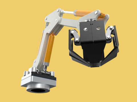 MOUNTED ATTACHMENT ARM CRANE TRUCK BULLDOZER EXCAVATOR TRACTOR 3D Model