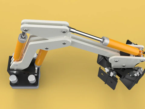 MOUNTED ATTACHMENT ARM CRANE TRUCK BULLDOZER EXCAVATOR TRACTOR 3D Model