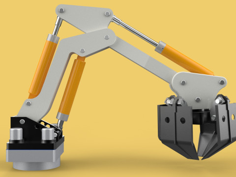 MOUNTED ATTACHMENT ARM CRANE TRUCK BULLDOZER EXCAVATOR TRACTOR 3D 模型