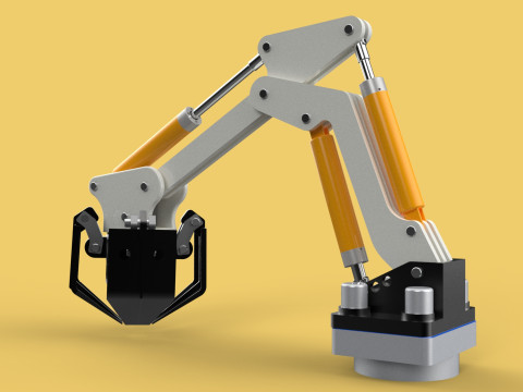 MOUNTED ATTACHMENT ARM CRANE TRUCK BULLDOZER EXCAVATOR TRACTOR 3D 模型