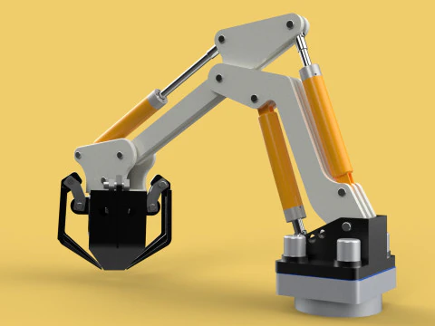 MOUNTED ATTACHMENT ARM CRANE TRUCK BULLDOZER EXCAVATOR TRACTOR 3D Model