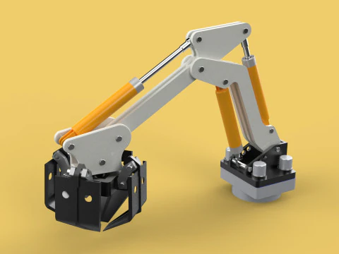 MOUNTED ATTACHMENT ARM CRANE TRUCK BULLDOZER EXCAVATOR TRACTOR 3D Model