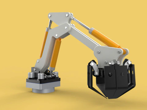 MOUNTED ATTACHMENT ARM CRANE TRUCK BULLDOZER EXCAVATOR TRACTOR 3D Model