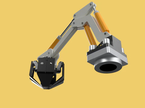 MOUNTED ATTACHMENT ARM CRANE TRUCK BULLDOZER EXCAVATOR TRACTOR 3D Model
