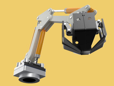 MOUNTED ATTACHMENT ARM CRANE TRUCK BULLDOZER EXCAVATOR TRACTOR 3D 模型