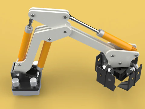 MOUNTED ATTACHMENT ARM CRANE TRUCK BULLDOZER EXCAVATOR TRACTOR 3D Model