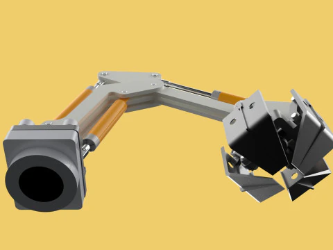 MOUNTED ATTACHMENT ARM CRANE TRUCK BULLDOZER EXCAVATOR TRACTOR 3D Model
