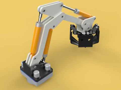 MOUNTED ATTACHMENT ARM CRANE TRUCK BULLDOZER EXCAVATOR TRACTOR 3D Model