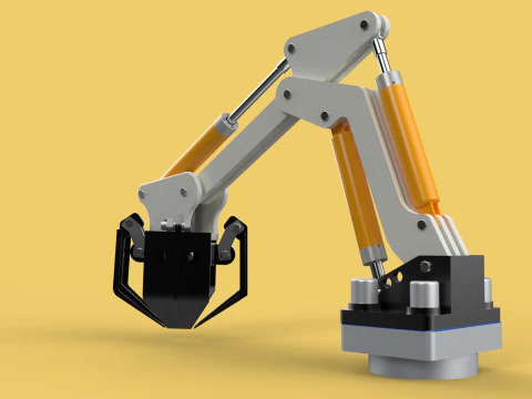 MOUNTED ATTACHMENT ARM CRANE TRUCK BULLDOZER EXCAVATOR TRACTOR 3D Model