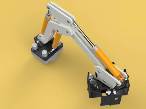 MOUNTED ATTACHMENT ARM CRANE TRUCK BULLDOZER EXCAVATOR TRACTOR 3D Model