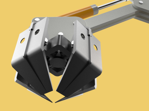MOUNTED ATTACHMENT ARM CRANE TRUCK BULLDOZER EXCAVATOR TRACTOR 3D 模型