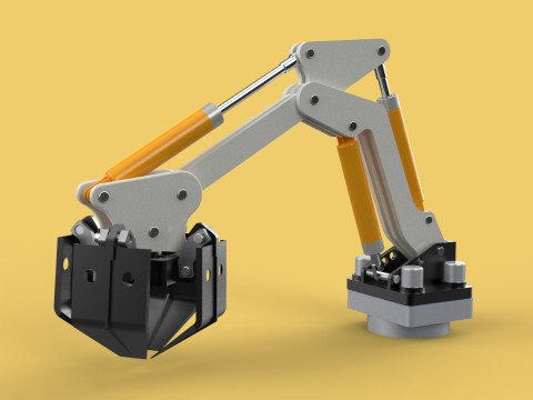 MOUNTED ATTACHMENT ARM CRANE TRUCK BULLDOZER EXCAVATOR TRACTOR 3D 模型