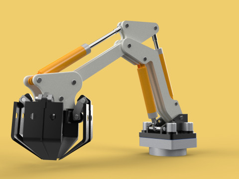 MOUNTED ATTACHMENT ARM CRANE TRUCK BULLDOZER EXCAVATOR TRACTOR 3D 模型