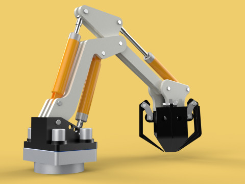 MOUNTED ATTACHMENT ARM CRANE TRUCK BULLDOZER EXCAVATOR TRACTOR 3D 模型
