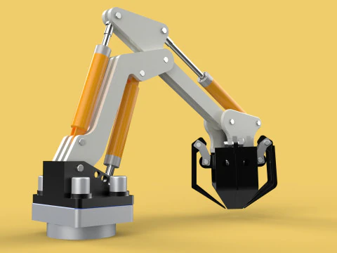 MOUNTED ATTACHMENT ARM CRANE TRUCK BULLDOZER EXCAVATOR TRACTOR 3D Model