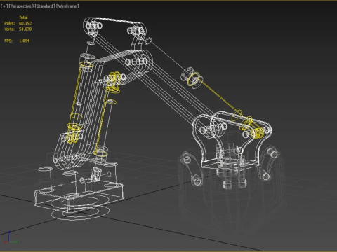 MOUNTED ATTACHMENT ARM CRANE TRUCK BULLDOZER EXCAVATOR TRACTOR 3D Model