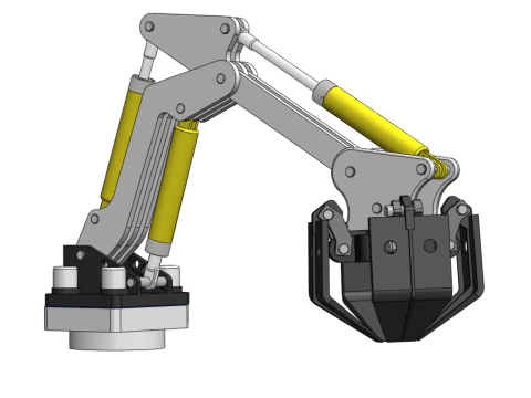 MOUNTED ATTACHMENT ARM CRANE TRUCK BULLDOZER EXCAVATOR TRACTOR 3D Model
