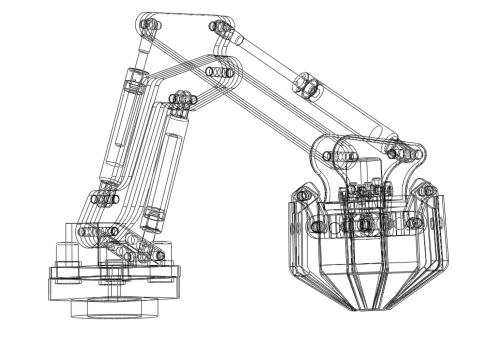 MOUNTED ATTACHMENT ARM CRANE TRUCK BULLDOZER EXCAVATOR TRACTOR 3D Model